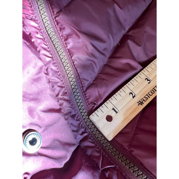Andrew Marc Miranda Chevron Quilted Jacket Womens XS Burgundy Fur Trim Hood NWT - Picture 7 of 12